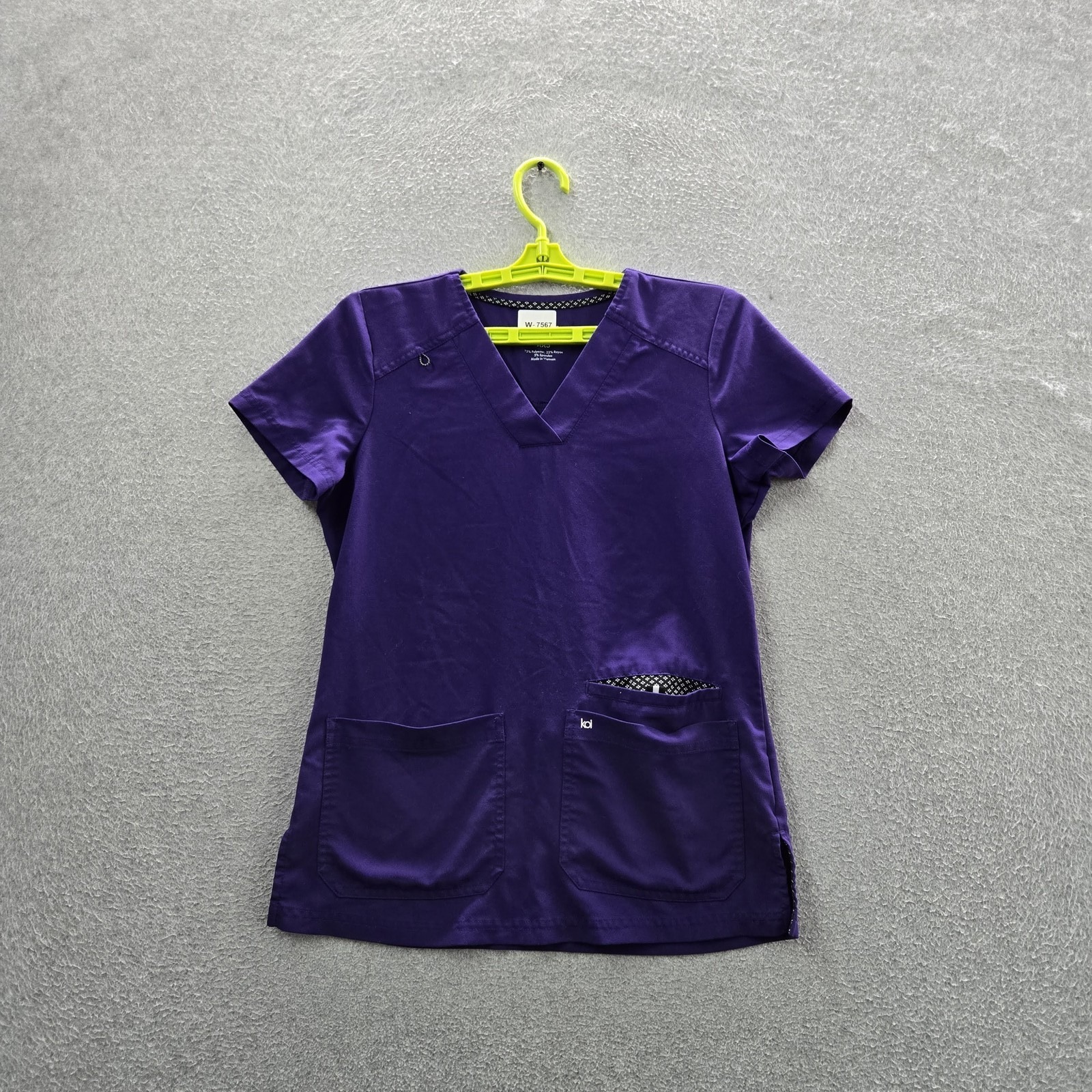 Koi Next Gen Women Scrub Top Xxs Purple Next Gen Button Po#Dn108321 Short Sleeve